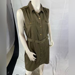 Bananas Republic Army Green Belted Dress